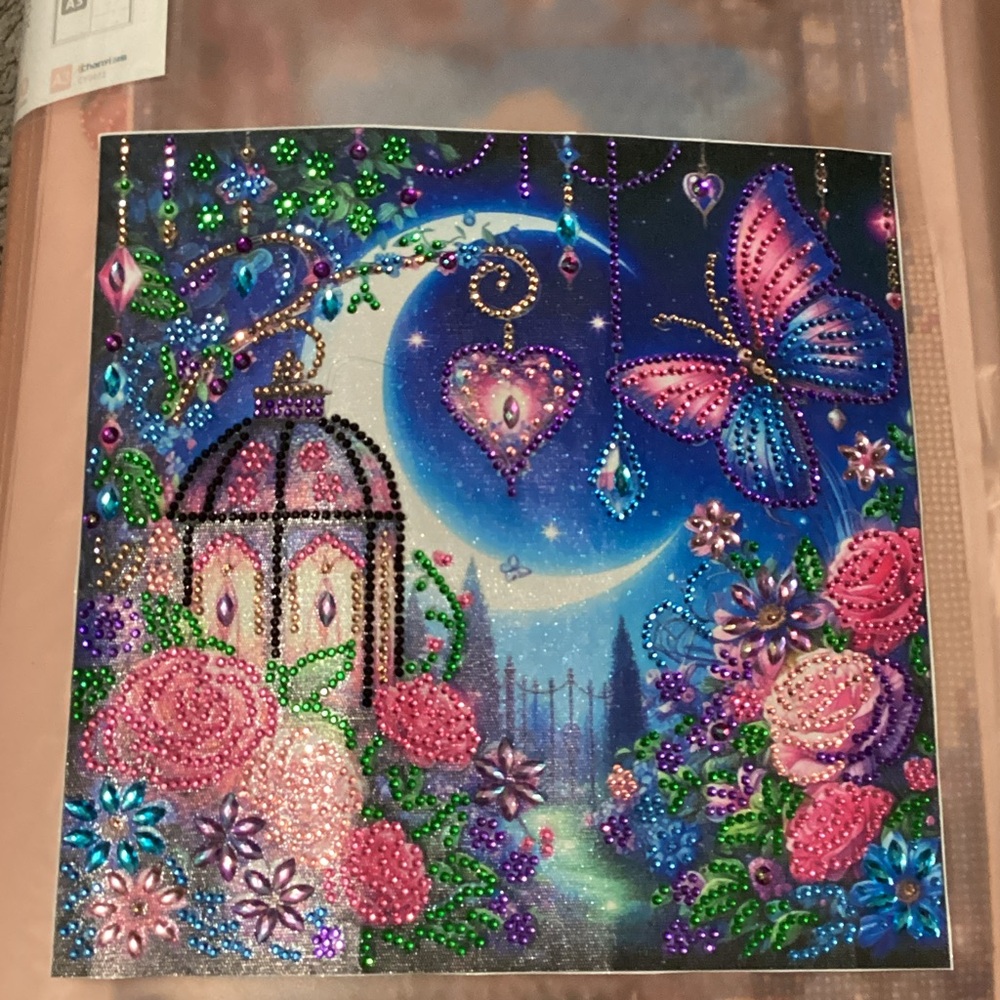 Colorful Beaded Moonlit Garden Art